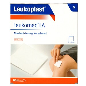 Leukomed La Low Adherent Absorbent Dressing 10Cm X 10Cm 5 Pack