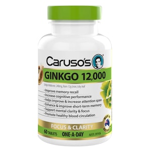 Carusos Ginkgo 12,000mg 60 Tablets