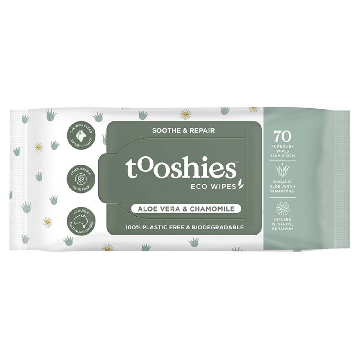 Tooshies by Tom Aloe Vera & Chamomile Wet Wipes 70 Pack