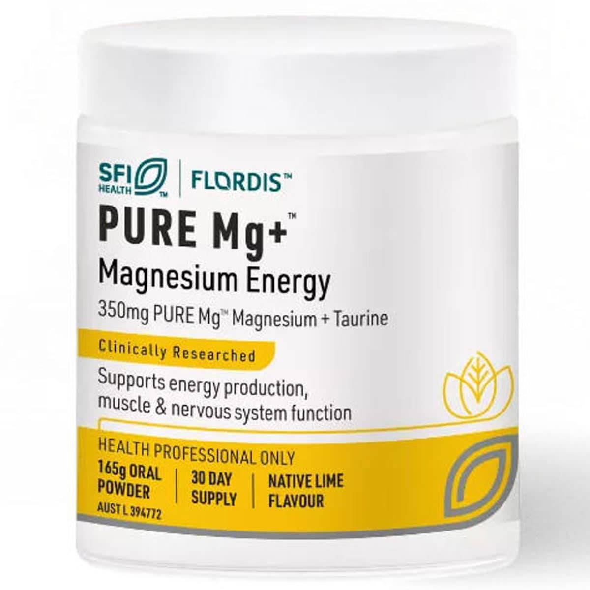 Flordis Pure Mg+ Magnesium Energy Powder 165G