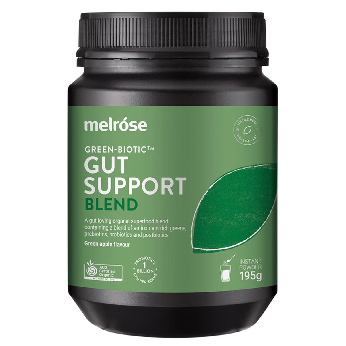 Melrose Organic Green-Biotic Gut Support Blend Green Apple 195G