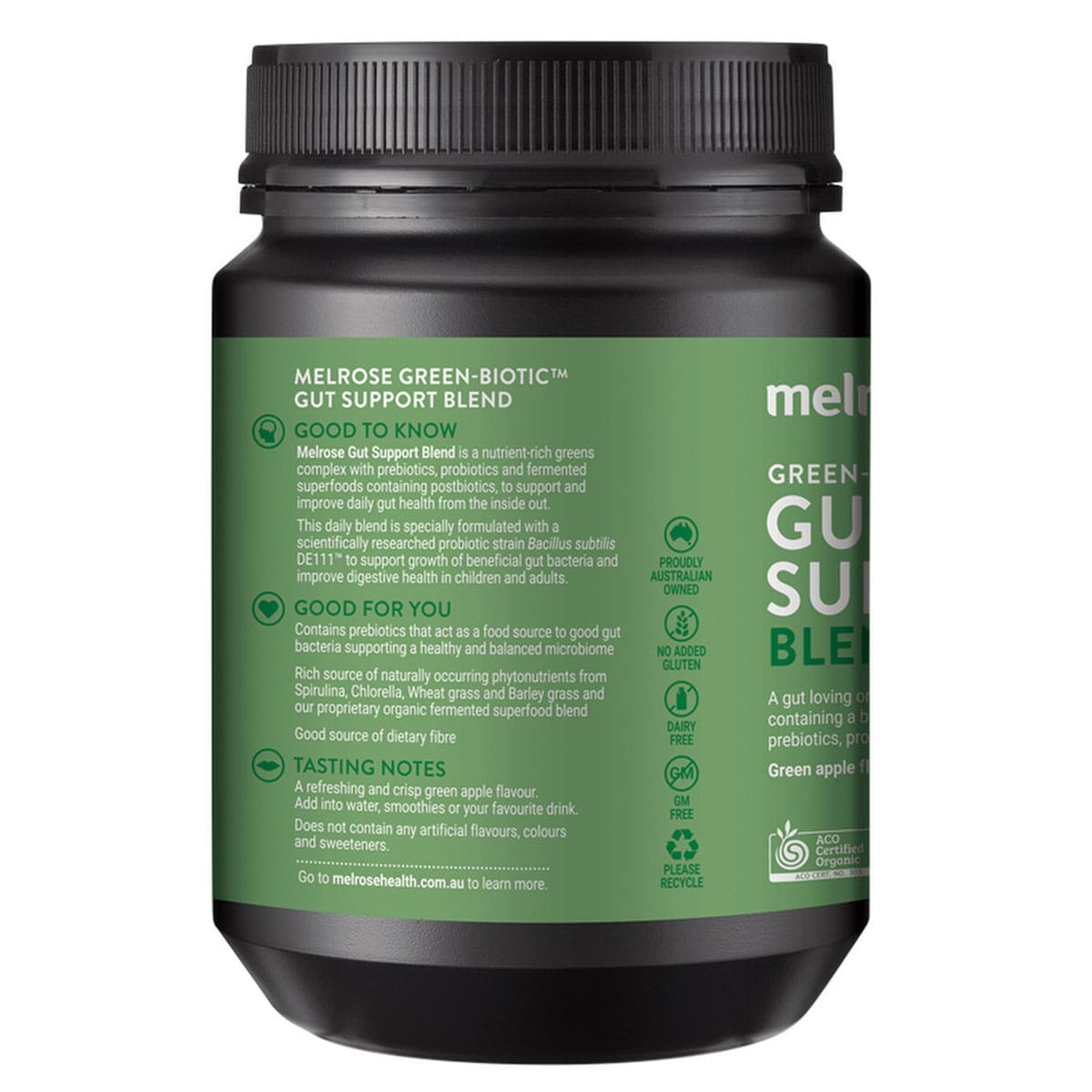 Melrose Organic Green-Biotic Gut Support Blend Green Apple 195G