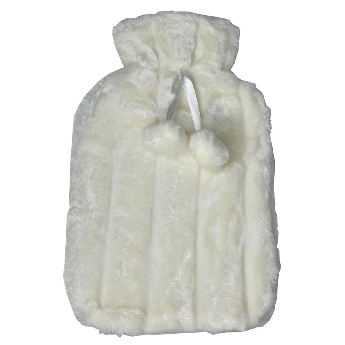 Bemed Hot Water Bottle Cover Ribbed Plush White