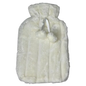 Bemed Hot Water Bottle Cover Ribbed Plush White