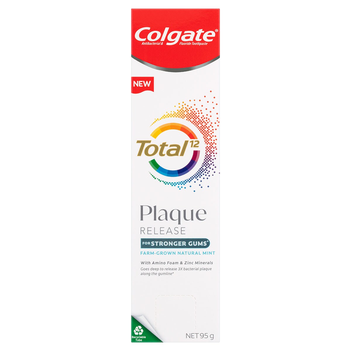 Colgate Total Plaque Release Toothpaste Farm-Grown Natural Mint 95G