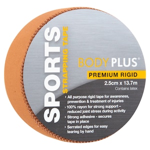 Body Plus Premium Rigid Sports Strapping Tape 2.5Cm X 13.7M