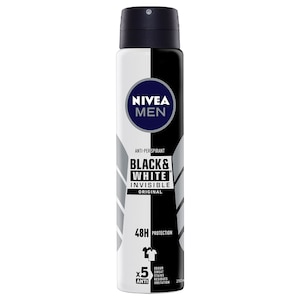 Nivea For Men Invisible Black & White Anti-Perspirant Deodarant Spray Original 250Ml