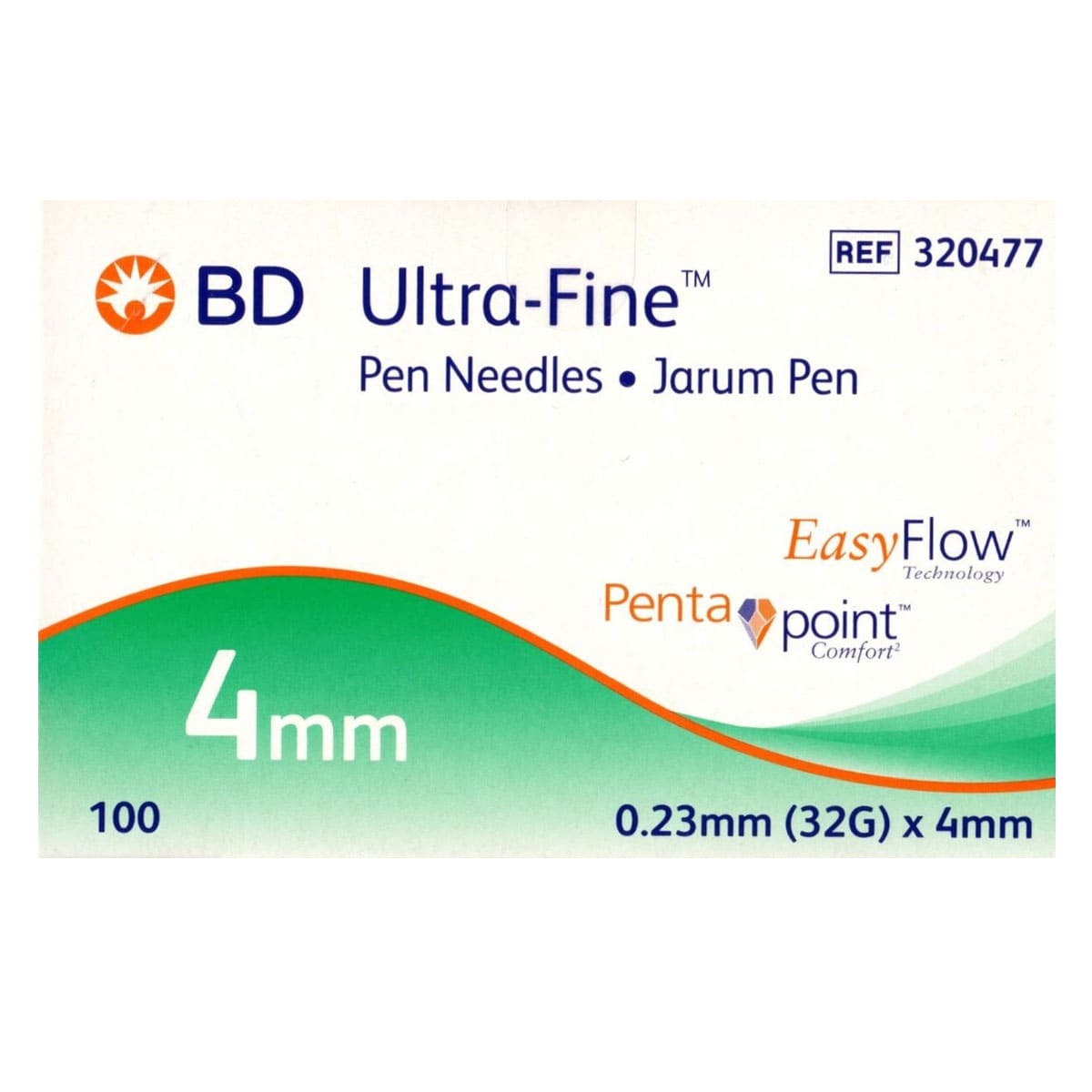 Bd Ultra Fine Pen Needle 32G X 4Mm 100 Pack