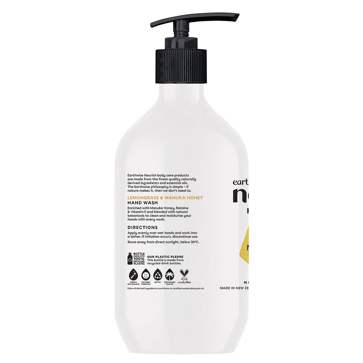 Earthwise Nourish Hand Wash Lemongrass & Manuka Honey 450Ml