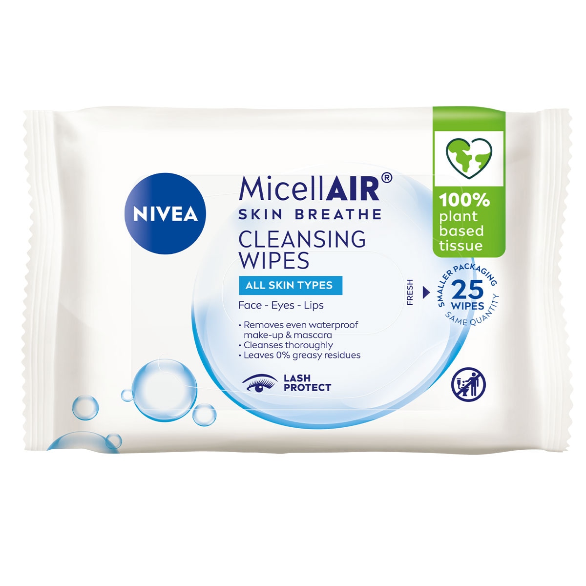 Nivea Micellair Biodegradable Facial Cleansing Wipes 25 Pack