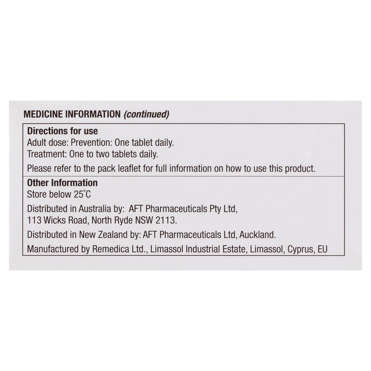 Ferro-F-Tab Iron & Folic Acid 60 Tablets