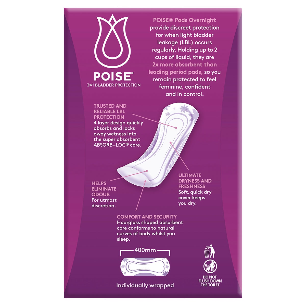 Poise Pads Overnight 8 Pack