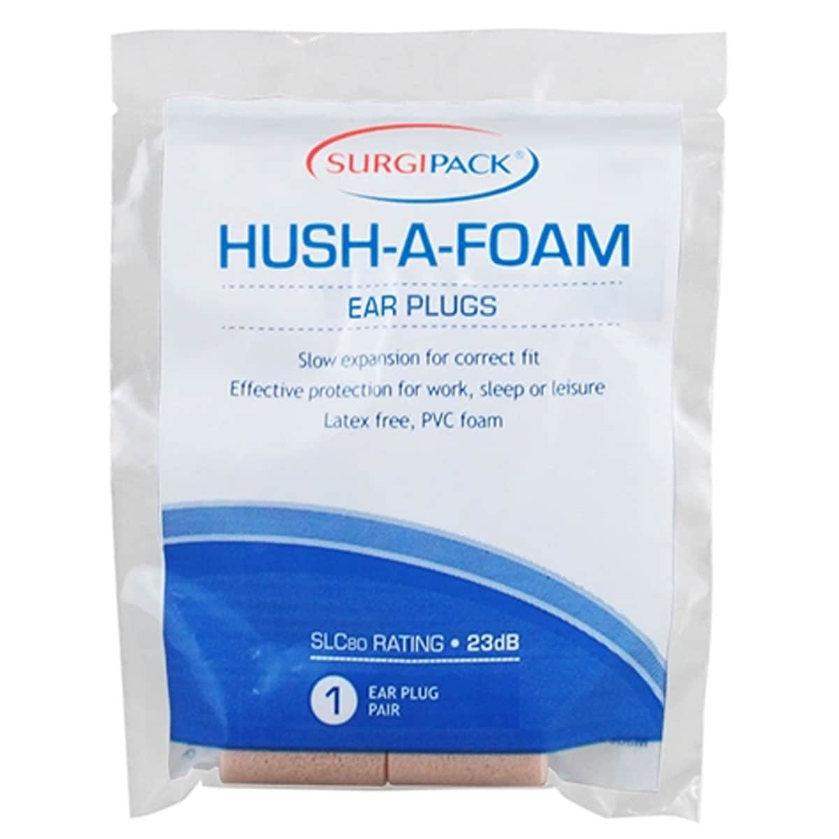 Surgipack Hush A Foam Ear Plugs 1 Pair