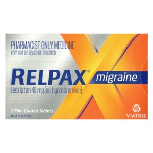 Relpax Eletriptan (40mg) 2 Film Coated Tablets