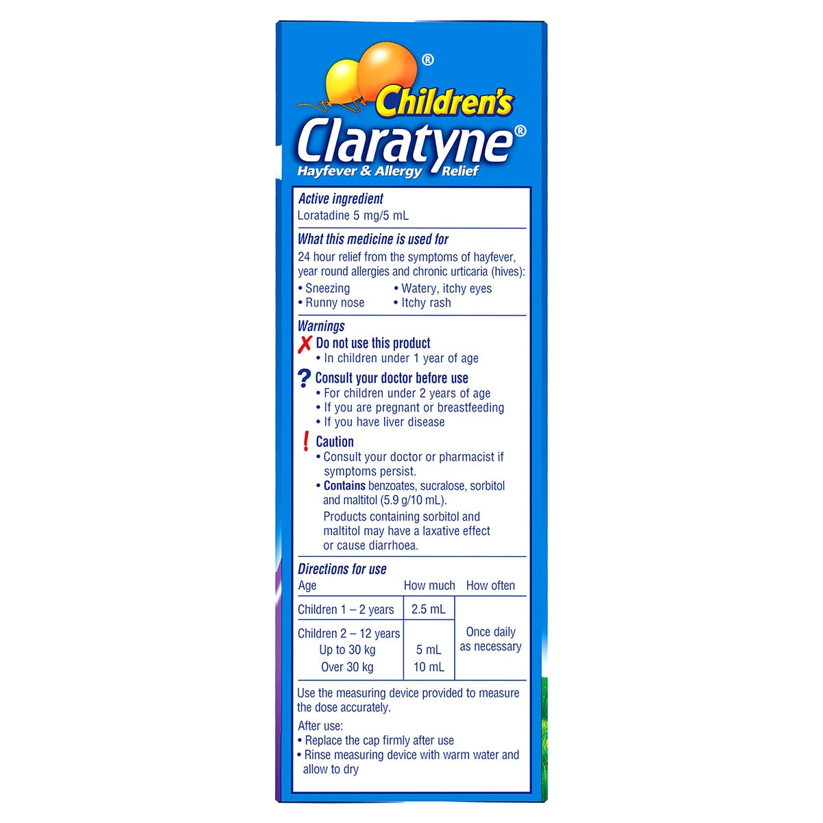 Claratyne Childrens Antihistamine Syrup Grape 120ml