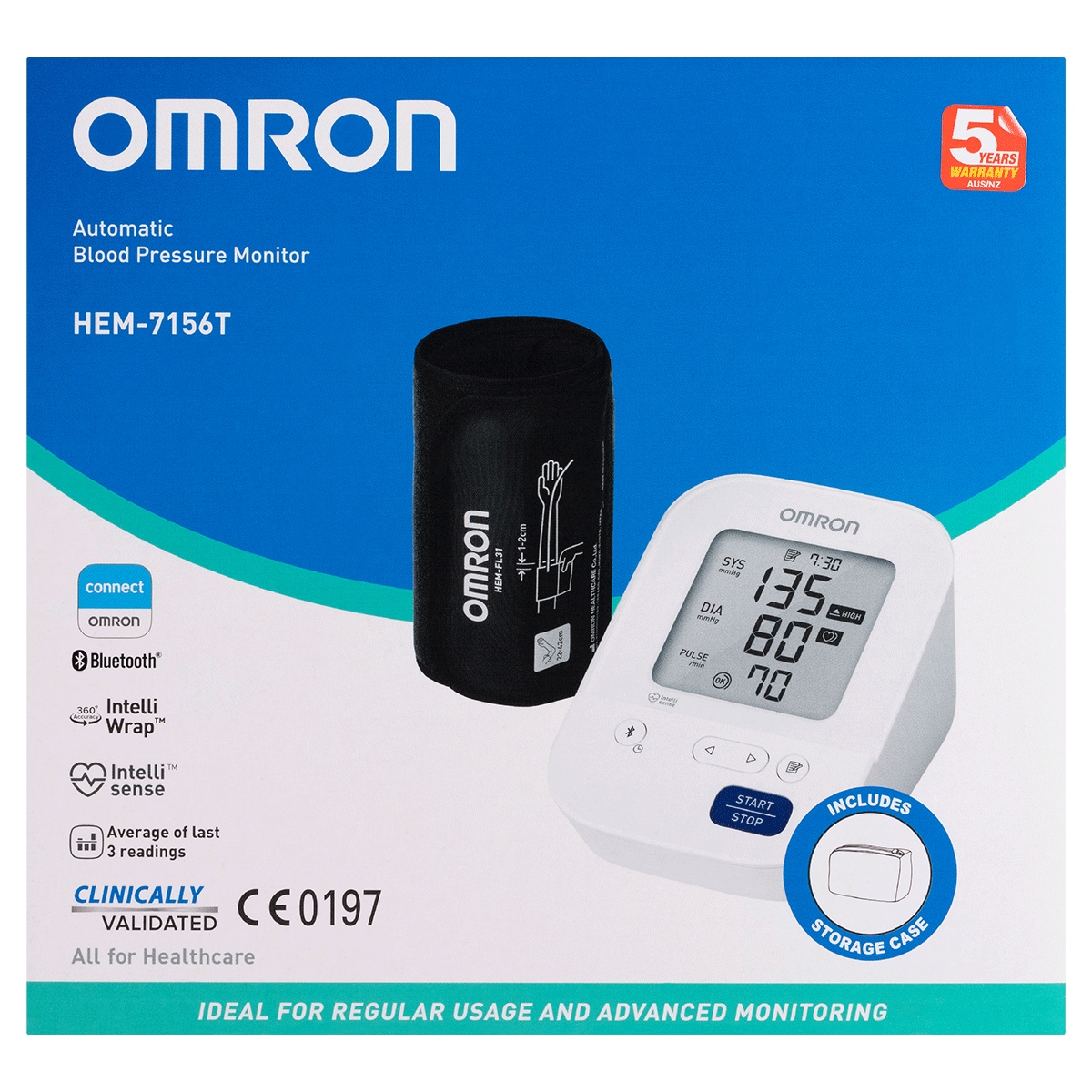 Omron Hem7156T Bluetooth Automatic Blood Pressure Monitor