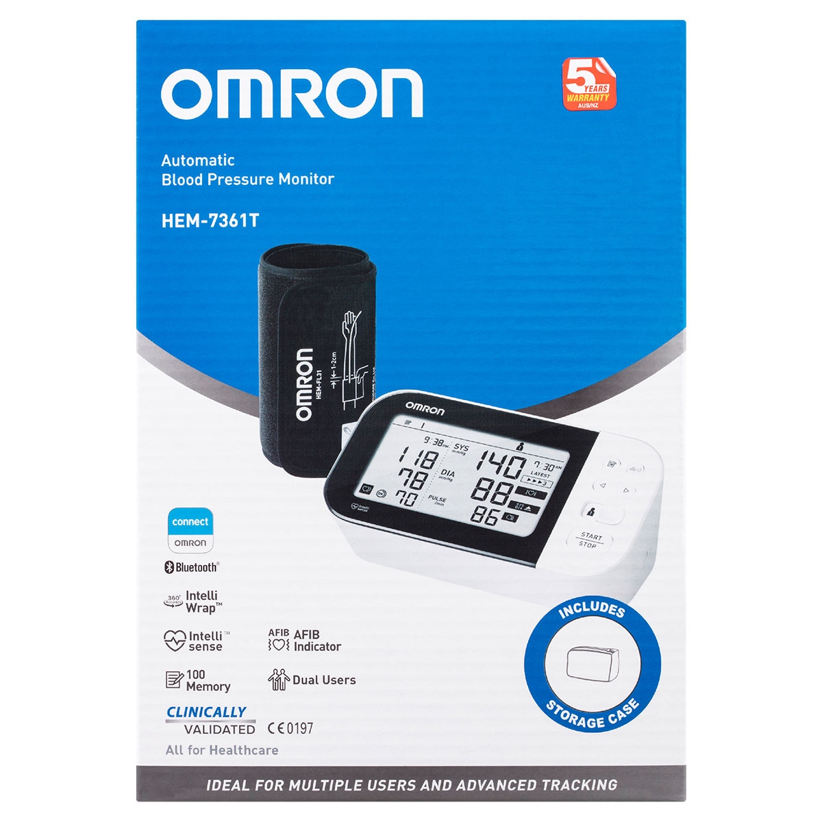 Omron Hem7361T Advanced + Afib Blood Pressure Monitor