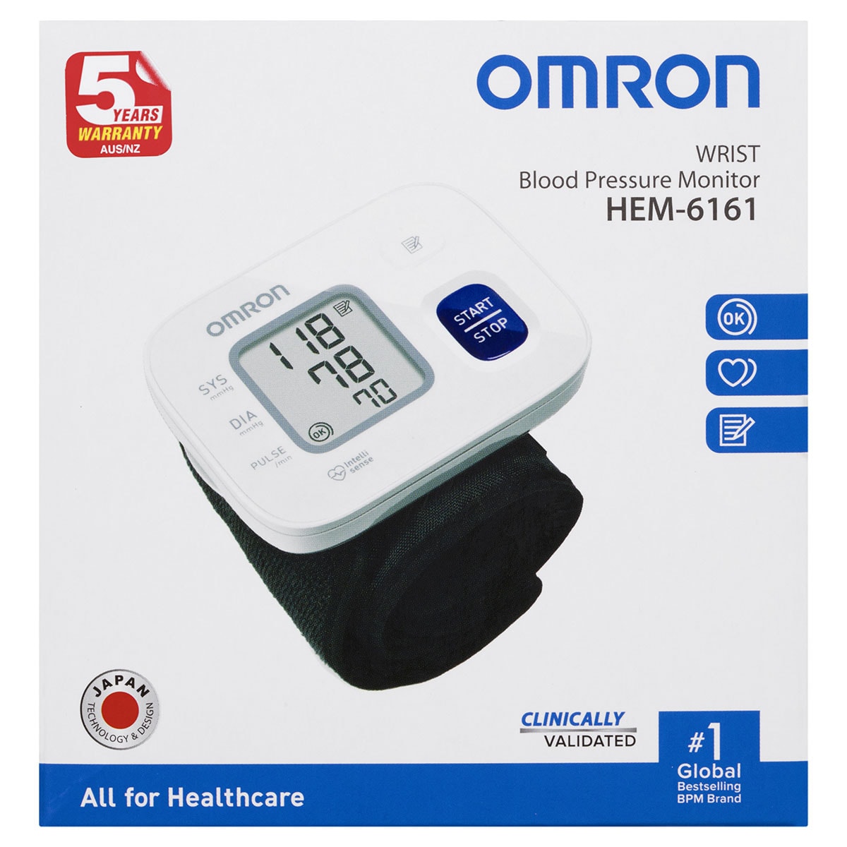 Omron Hem6161 Basic Wrist Blood Pressure Monitor