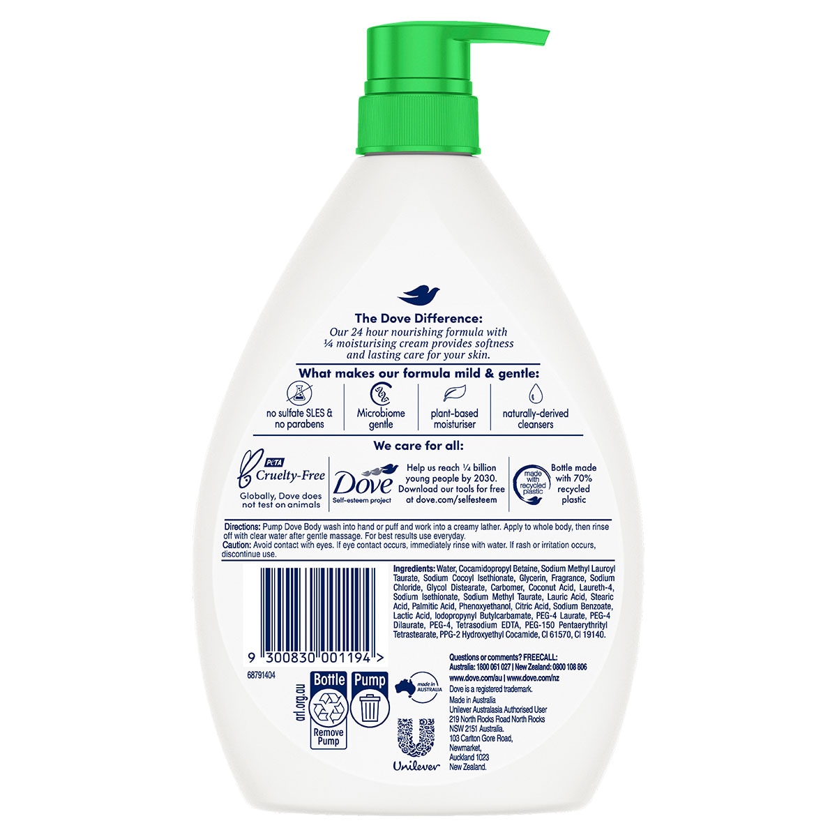 Dove Cucumber & Green Tea Body Wash 1 Litre