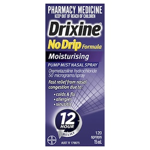 Drixine No Drip Nasal Spray Moisturising 12 Hour Relief 15ml