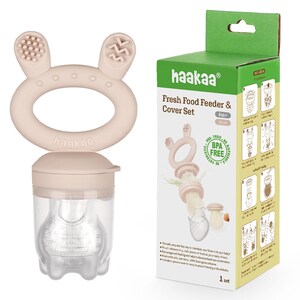 Haakaa Fresh Food Feeder & Cover Set Blush