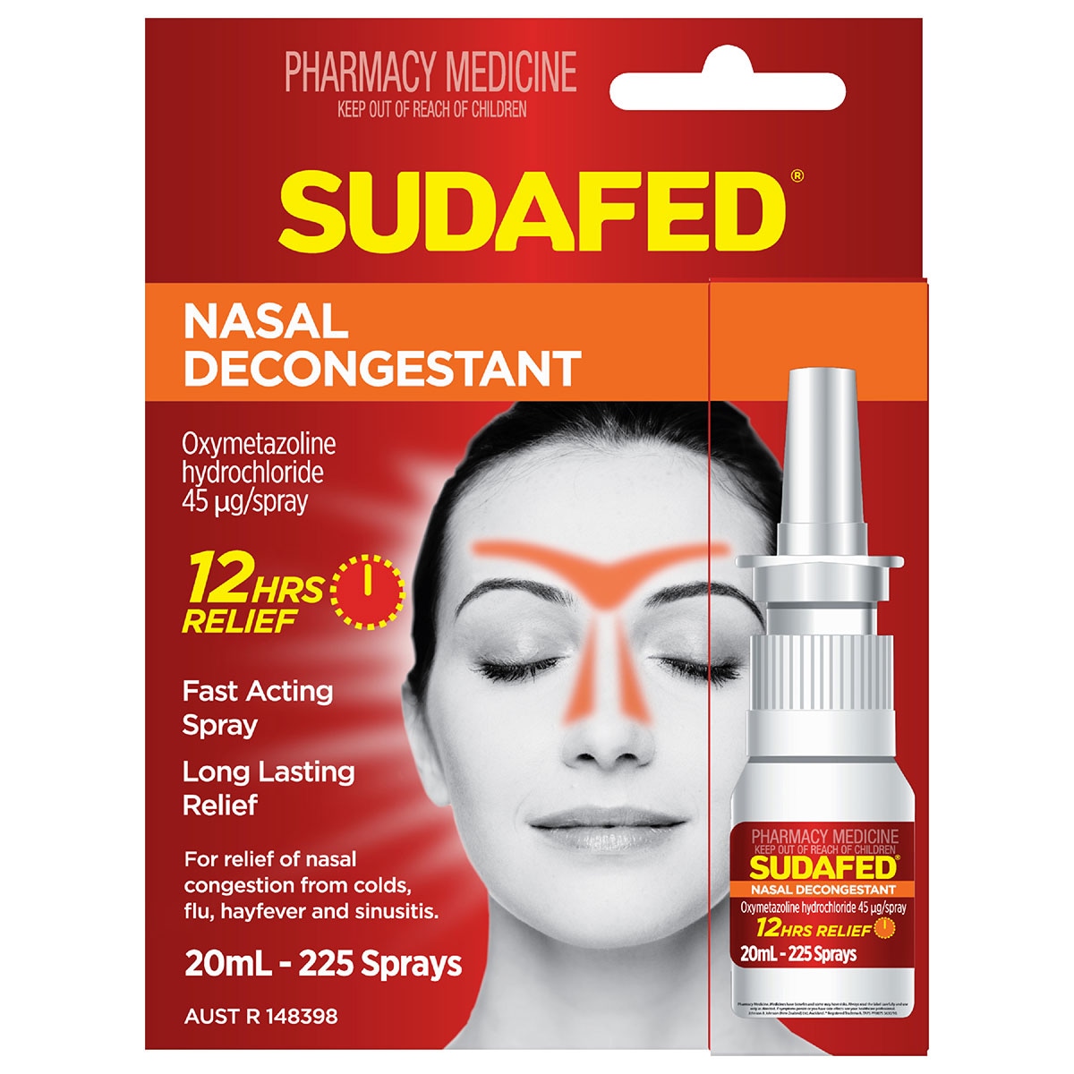 Sudafed Nasal Decongestant Spray 12 Hour Relief 20ml