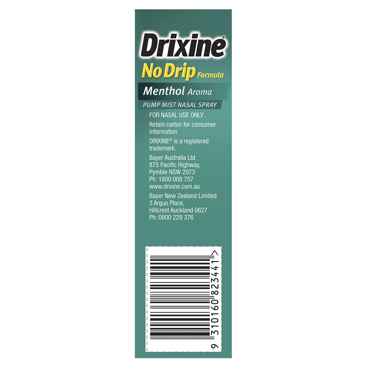 Drixine No Drip Nasal Spray Menthol 12 Hour Relief 15ml