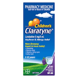 Claratyne Childrens Antihistamine Syrup Grape 60ml