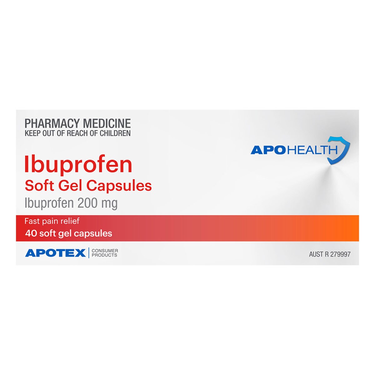 APOHEALTH Ibuprofen 200mg 40 Soft Gel Capsules