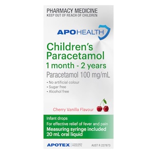 APOHEALTH Childrens Paracetamol 1 Month - 2 Years 20ml