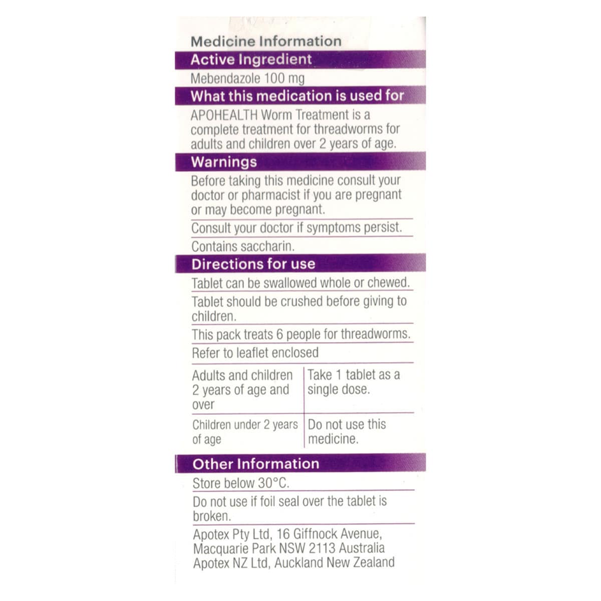 APOHEALTH Worm Treatment 6 Chewable Tablets