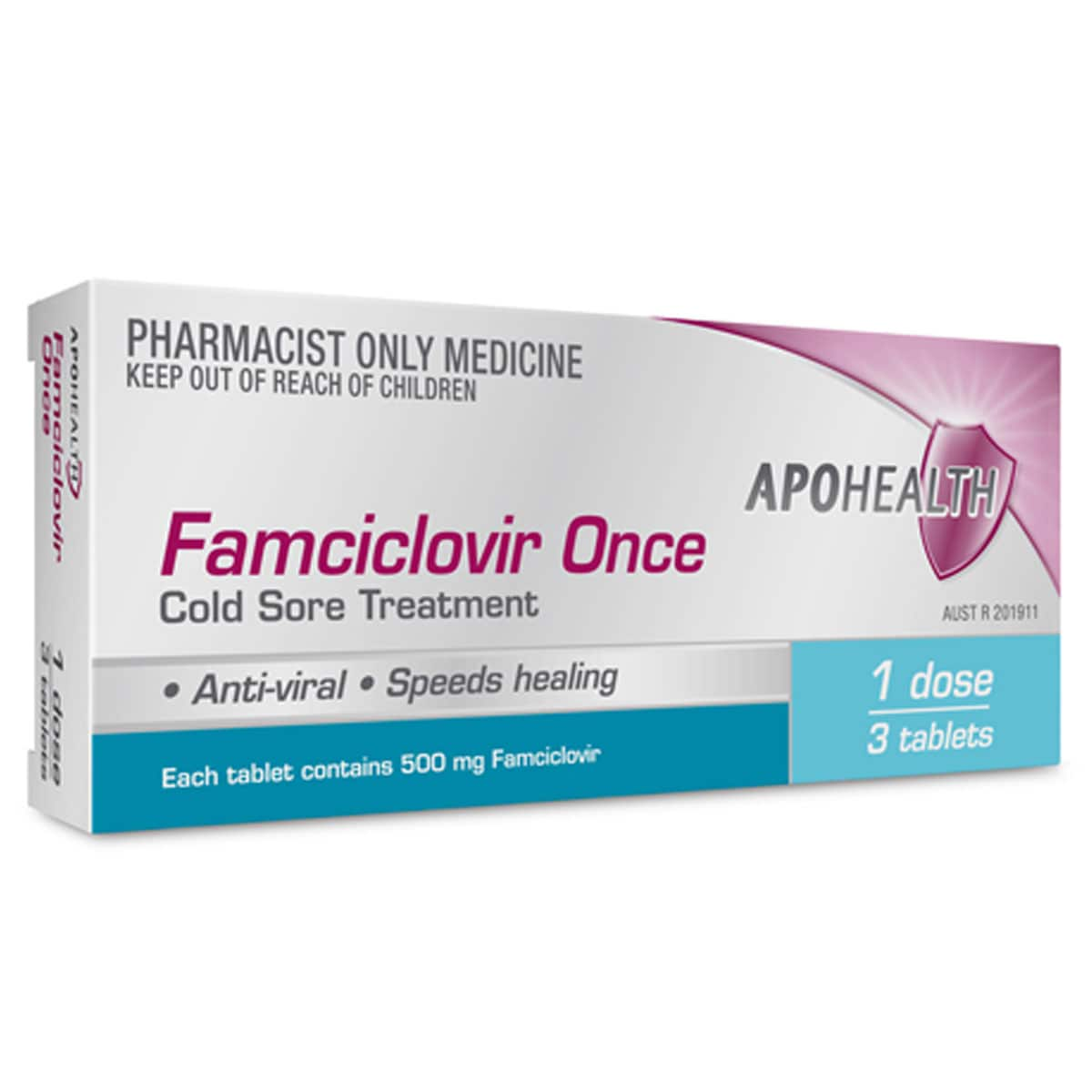 APOHEALTH Famciclovir (500mg) Famciclovir Once 3 Tablets