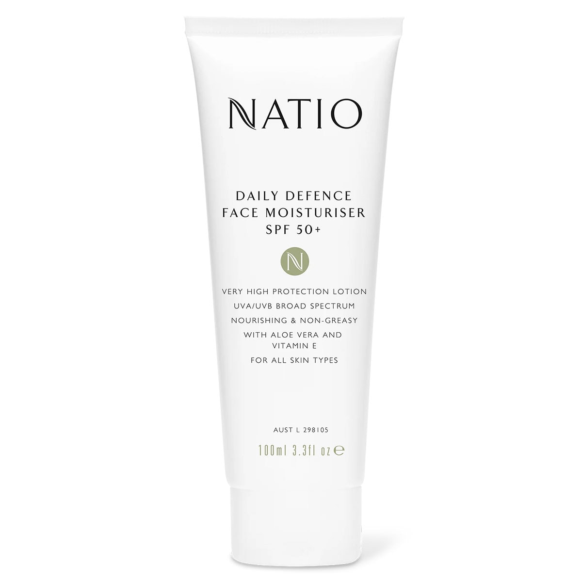 Natio Daily Defence Face Moisturiser Spf50 100Ml