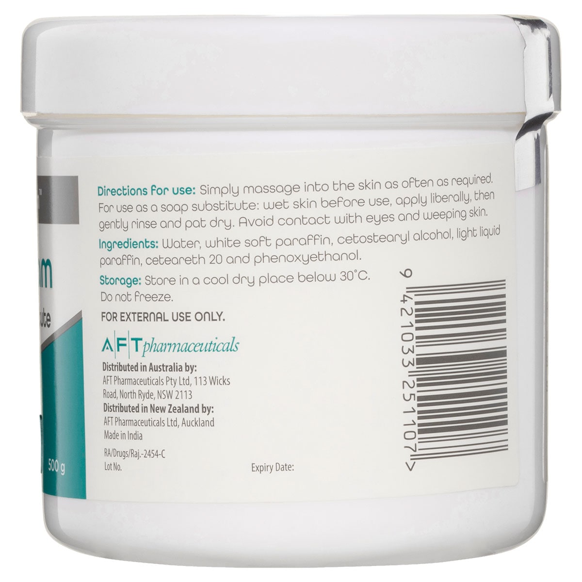 Topiderm Aqueous Cream Sls Free 500G