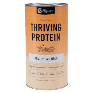 Nutra Organics Thriving Family Classic Cacao Choc Protein + Multivitamin 450G