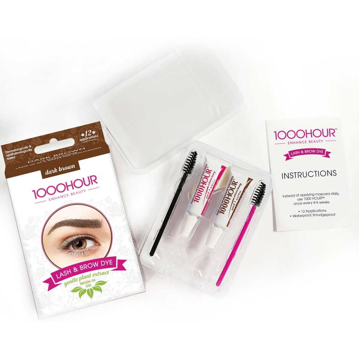 1000 Hour Plant Extract Eyelash & Brow Dye Kit Medium Brown