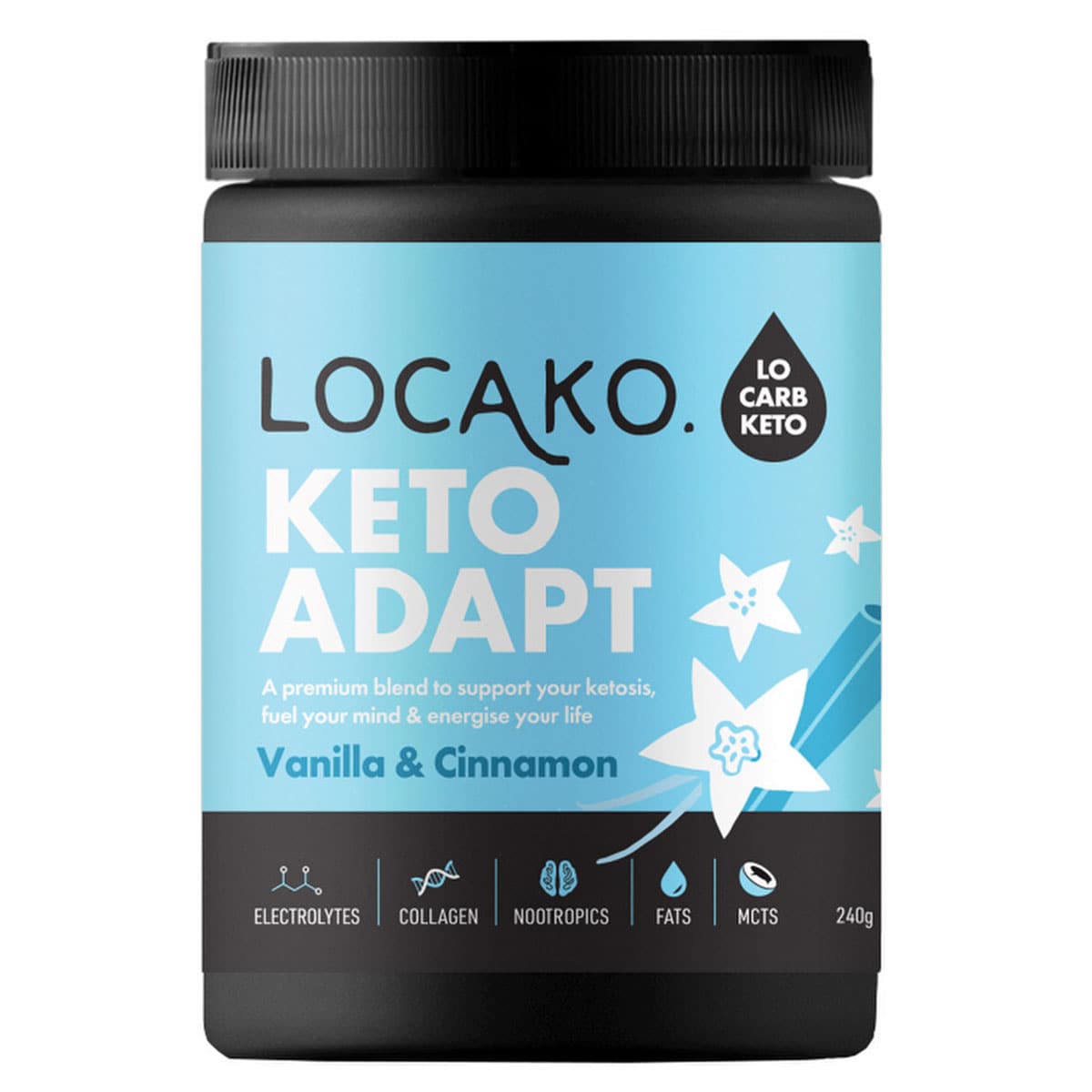 Locako Keto Adapt Vanilla & Cinnamon 240G