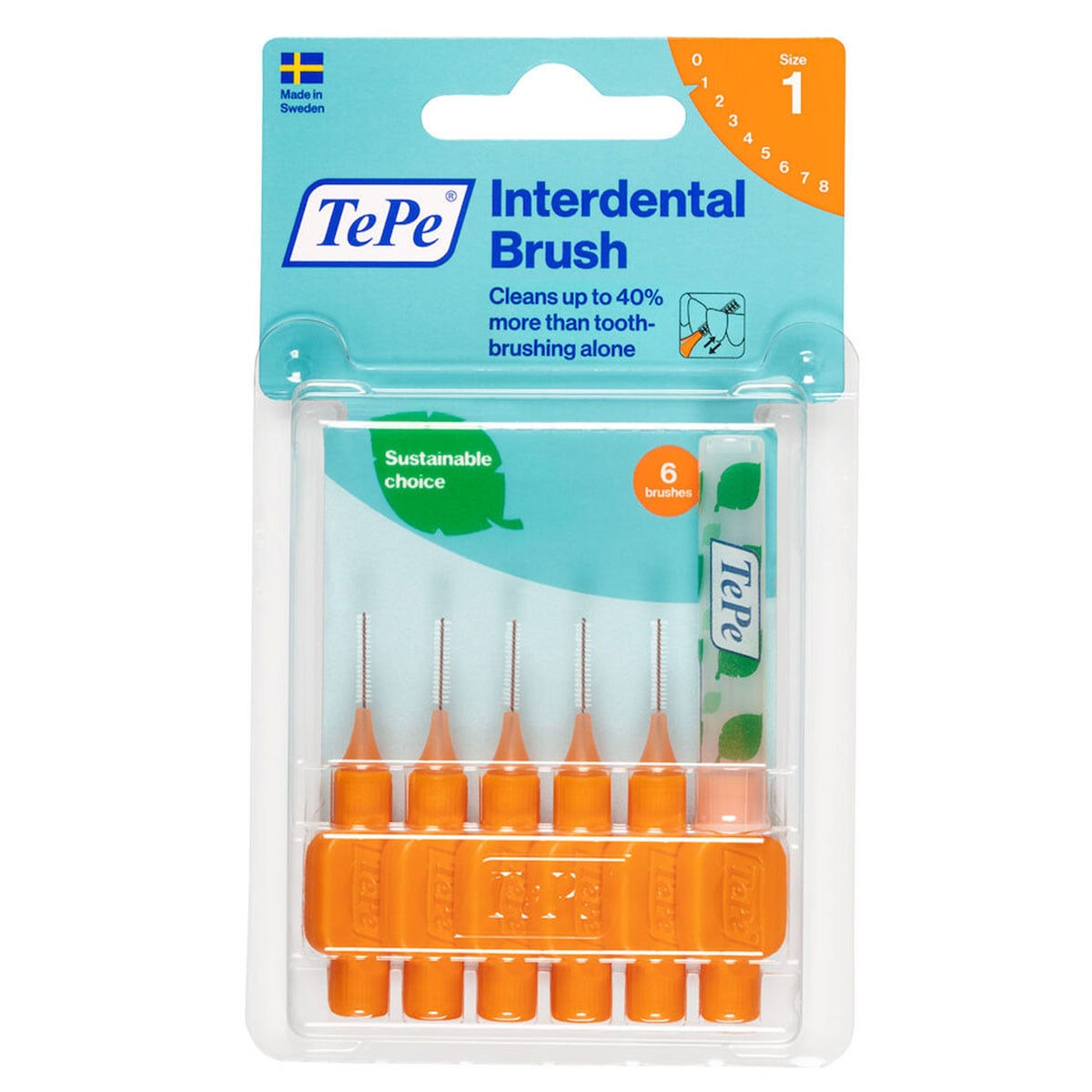 Tepe Interdental Brush 0.45Mm Orange 6 Pack