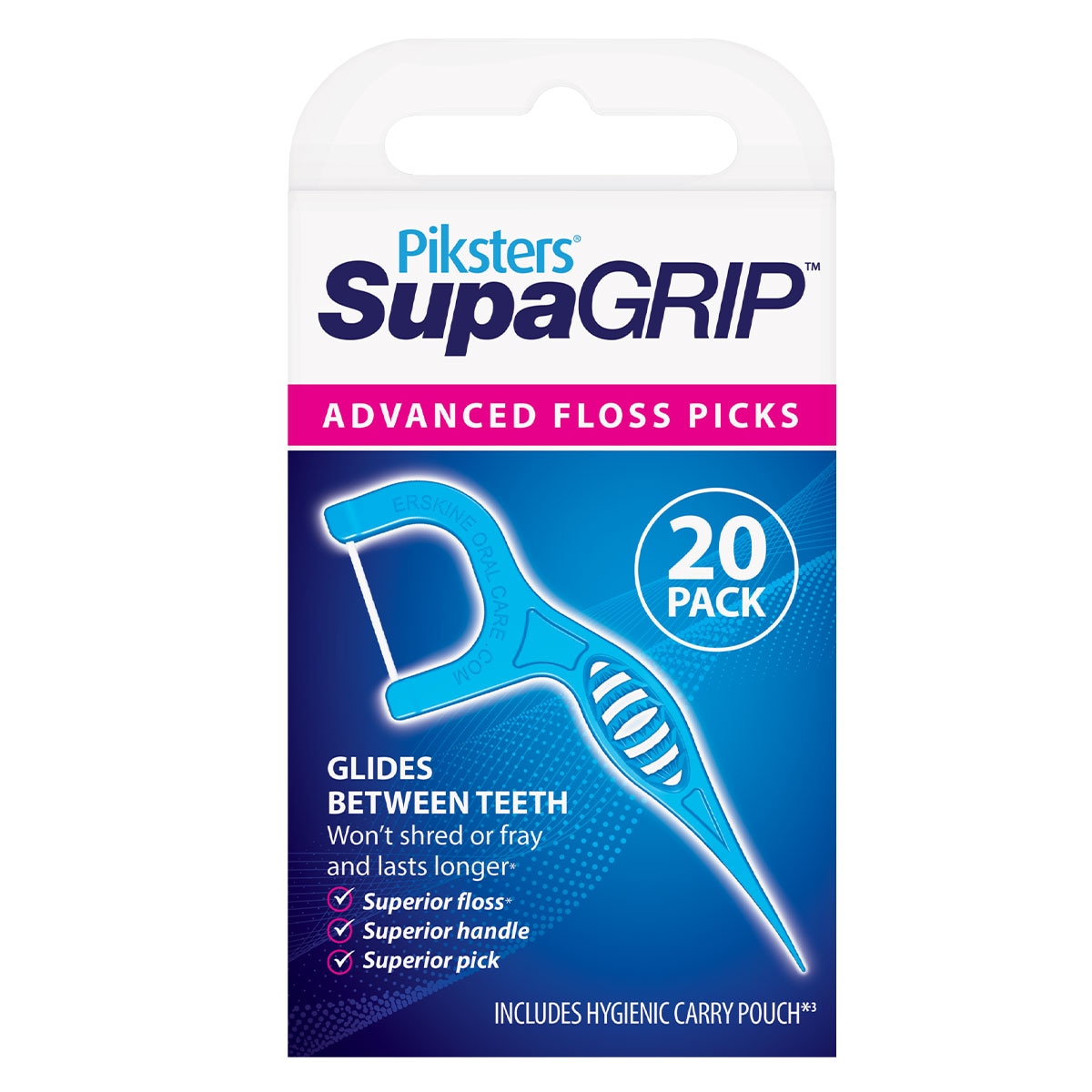 Piksters Supagrip Flosser Toothpick 20 Pack