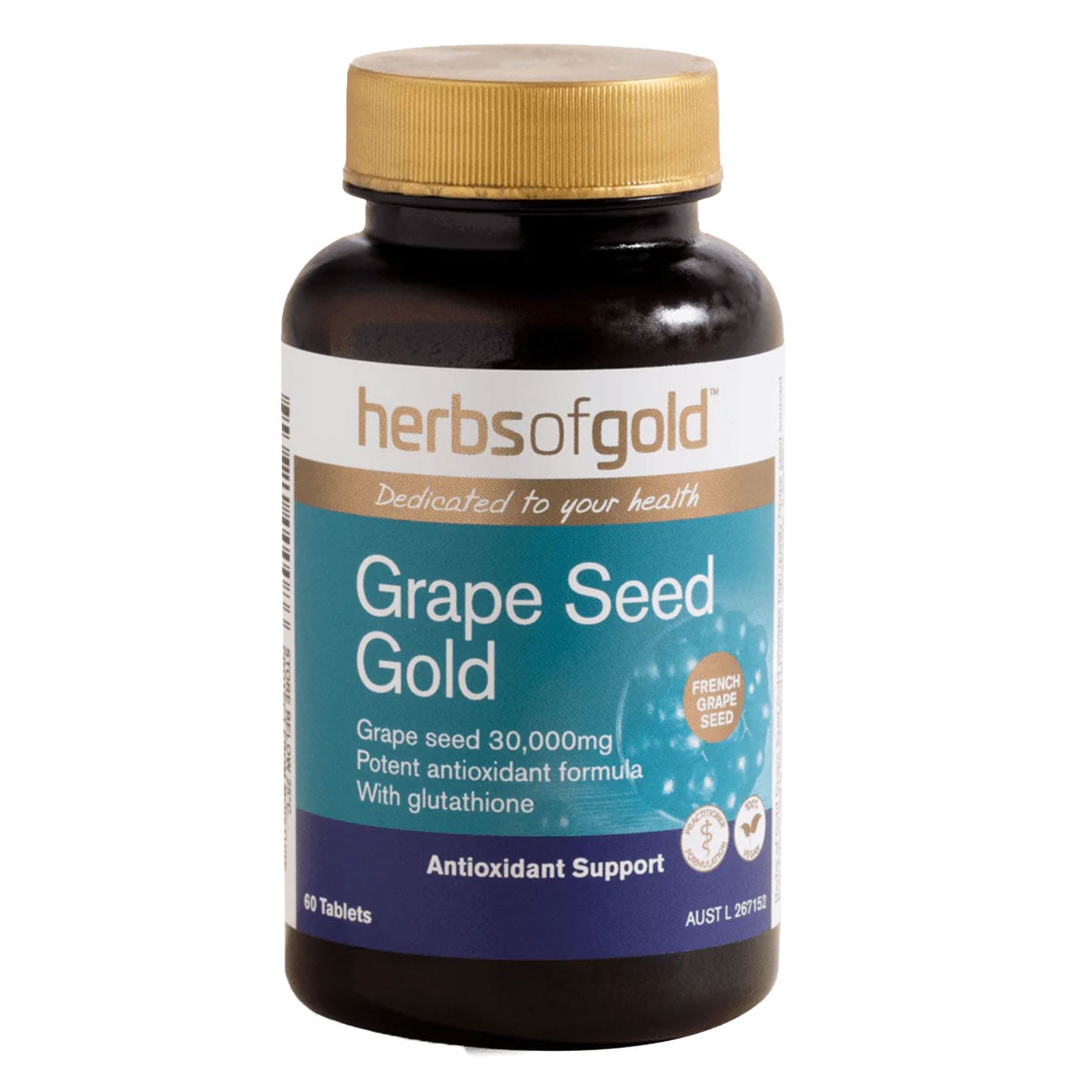 Herbs Of Gold Grape Seed Gold 60 Tablets