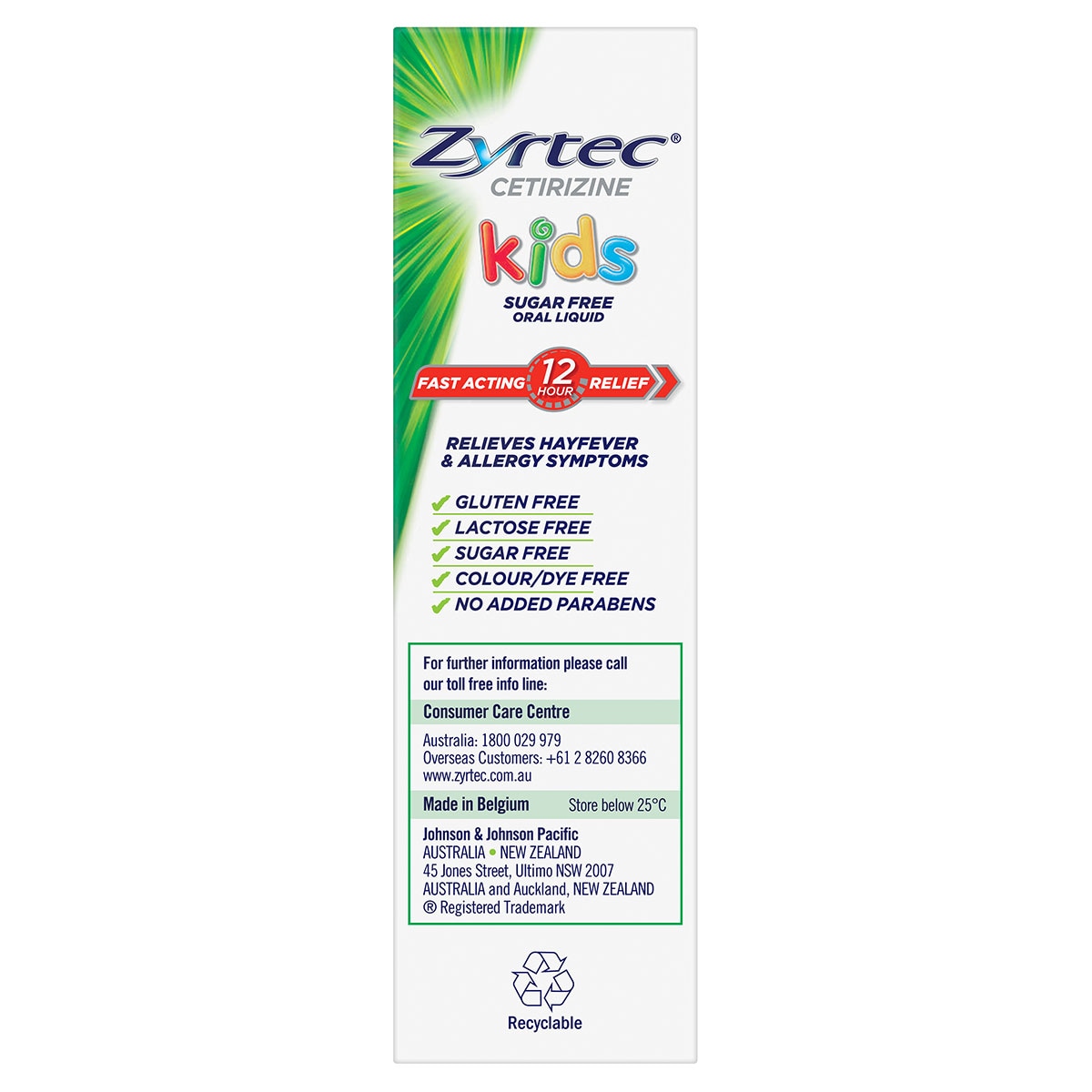 Zyrtec Kids Fast Acting Allergy & Hayfever Relief Oral Liquid Bubblegum 60ml