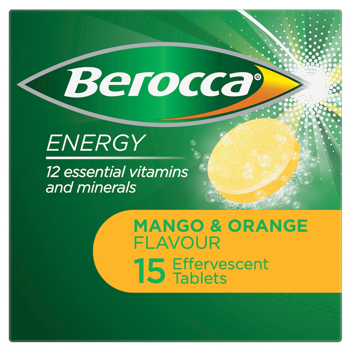 Berocca Energy Mango & Orange 15 Effervescent Tablet