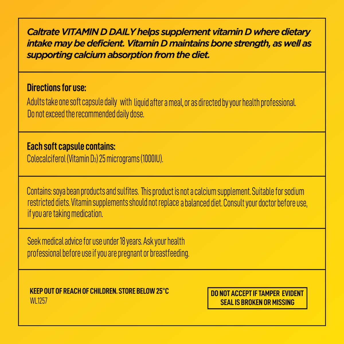 Caltrate Vitamin D 1000Iu 180 Capsules