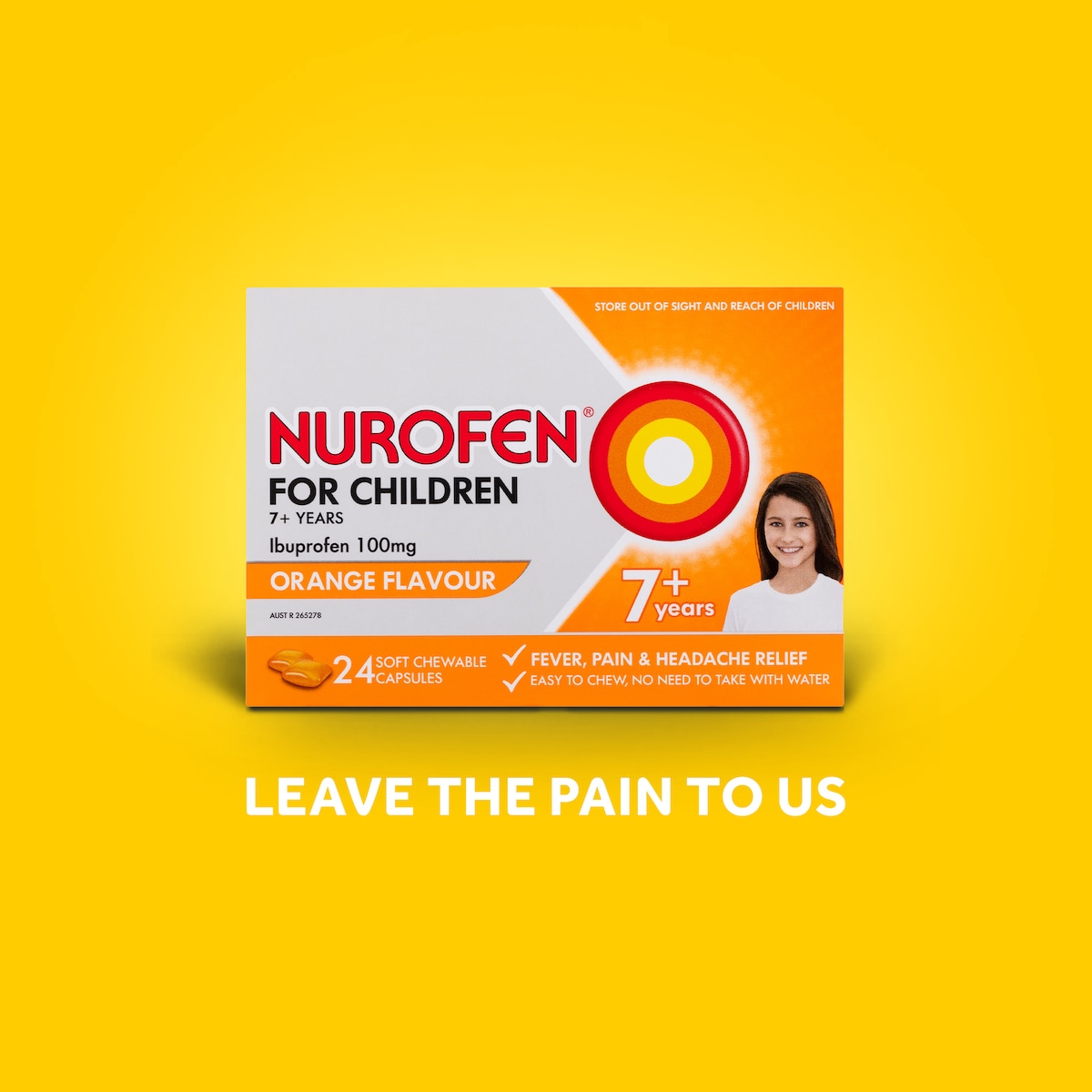 Nurofen For Children 7+ Years Orange 12 Soft Chewable Capsules