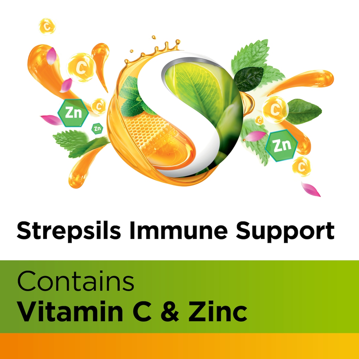 Strepsils Herbal Immune Support Honey Lemon 16 Lozenges