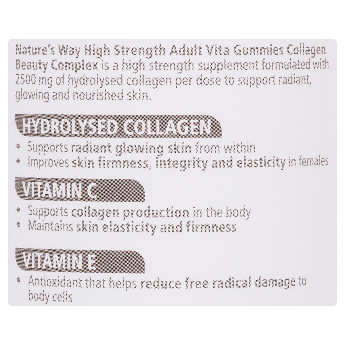 Natures Way High Strength Adult Vita Gummies Collagen Beauty Complex 50 Pack