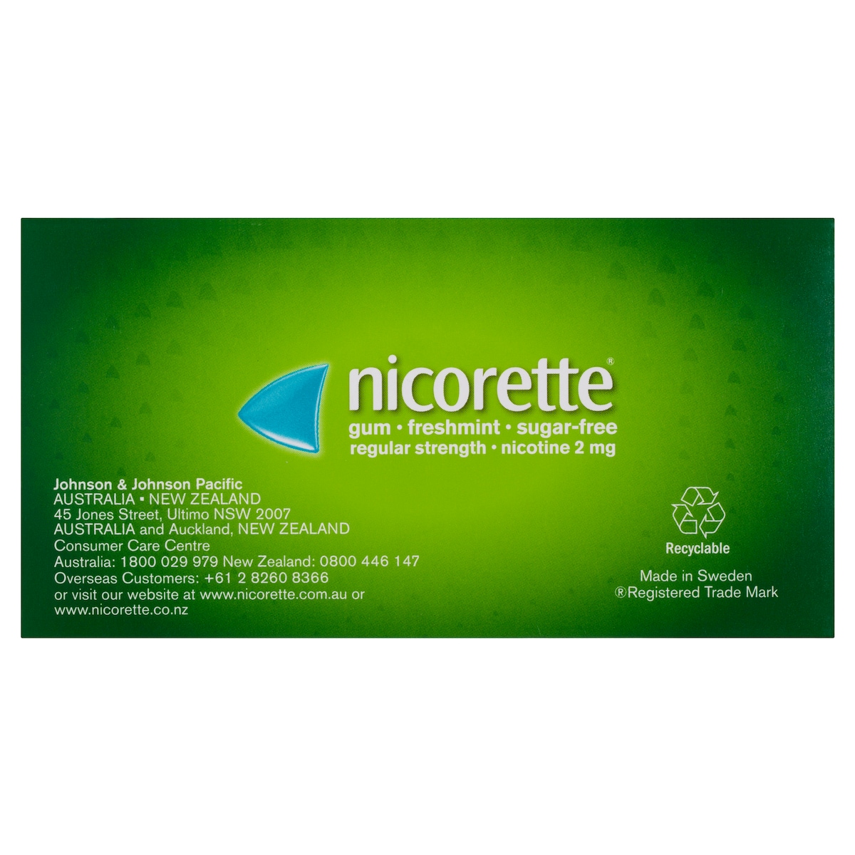 Nicorette Quit Smoking Nicotine Gum 2Mg Fresh Mint 105 Pieces