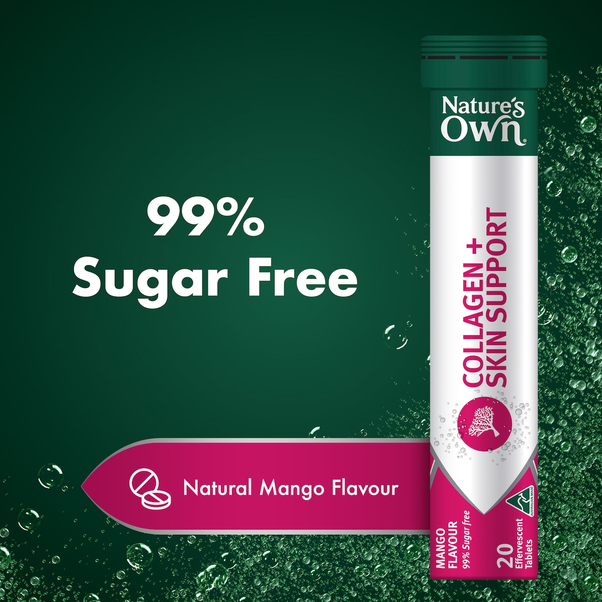 Nature's Own Collagen + Skin Support Effervescent 20 Tablets