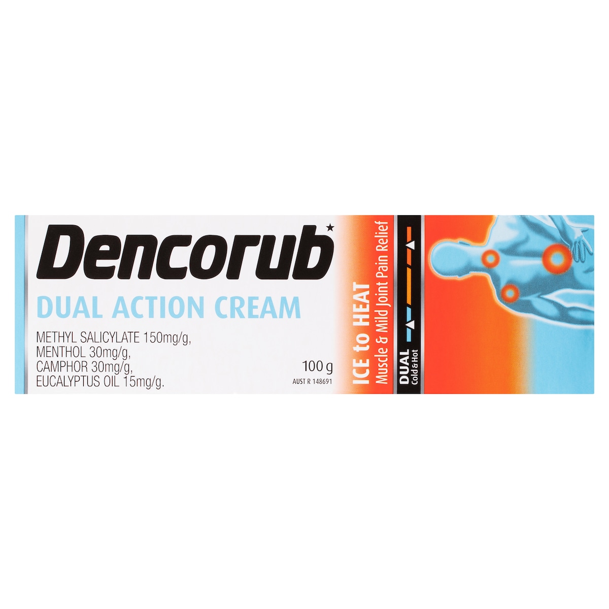 Dencorub Dual Action Cream Muscle & Joint Pain Relief 100G