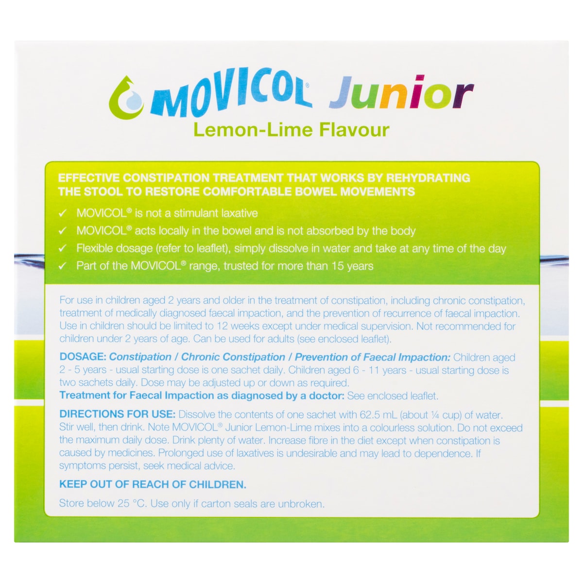 Movicol Junior Lemon Lime 30 Sachets